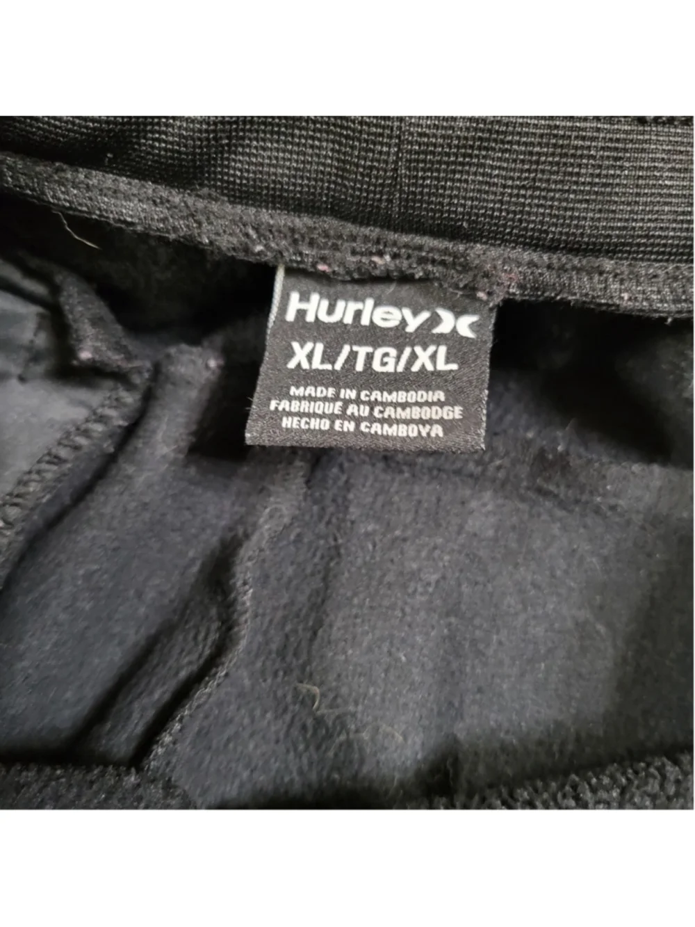 Hurley Men Athletic Drawstrings Elastic Waist Black Jogger XL Waist 33 Inseam 30